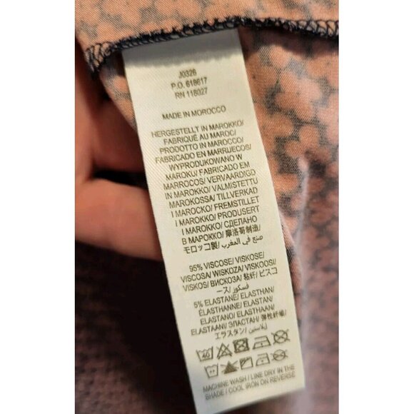 Boden Pink Navy Floral Short Sleeve Stretchy Lightweight Midi Dress Sz 12L - Picture 8 of 8